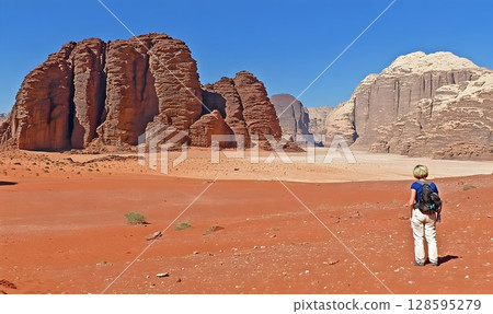 Wanderlust in Wadi Rum: A Solo Traveler Exploring Jordan's Desert Landscape Wanderlust in Wadi Rum: A Solo Traveler Exploring Jordan's Desert Landscape 128595279