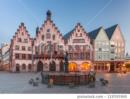 Romer building at dawn in Frankfurt am Main Germany 128595900