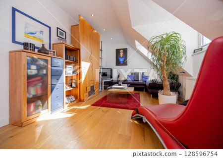 Modern living room with furniture, perfect for real estate and interior design 128596754