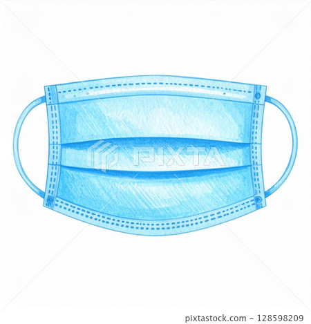 Light Blue Disposable Face Mask Illustration 128598209