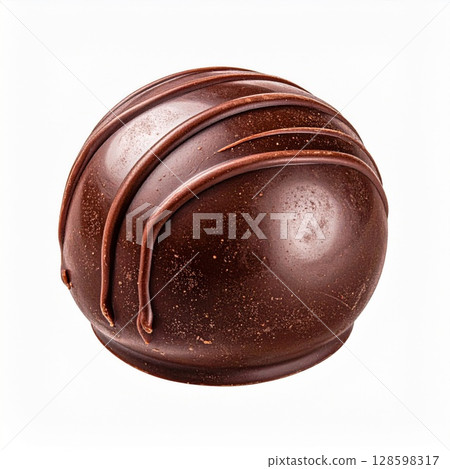 Dark Chocolate Truffle on White Background Dark Chocolate Truffle on White Background 128598317