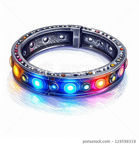 Colorful LED Bracelet with Metal Design Colorful LED Bracelet with Metal Design 128598319