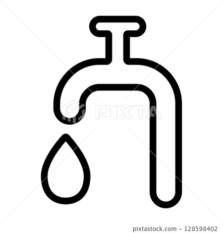水龍頭圖示與流水 128598402