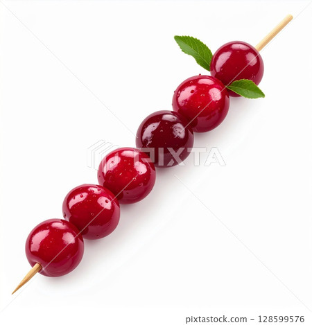 Red Cranberries Skewer on White Background 128599576
