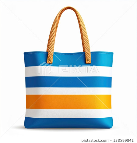 Blue White Orange Striped Tote Bag Summer Beach Fashion Blue White Orange Striped Tote Bag Summer Beach Fashion 128599841