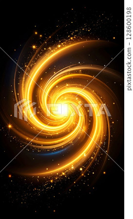 Golden Spiral Light Burst Abstract Background 128600198