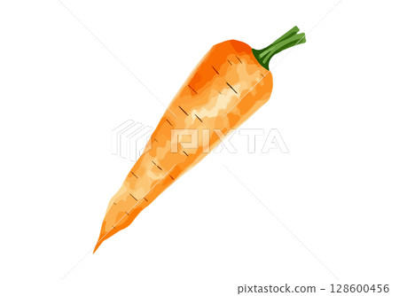 Watercolor vector illustration of a carrot. 128600456