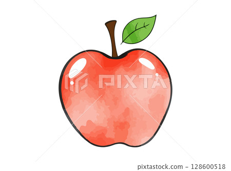 Watercolor vector illustration of an apple. 128600518