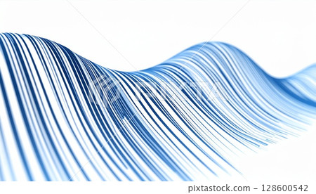 Abstract Blue Wave Lines Digital Data Flow Background 128600542
