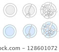 一組簡單的破碎盤子插圖 128601072