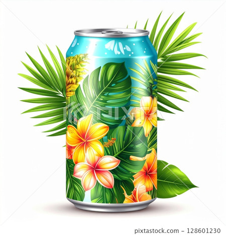 Tropical Floral Aluminum Can Design 128601230