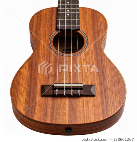 Rich Brown Wooden Ukulele Close Up 128601267