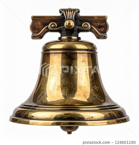Brass Bell on White Background 128601280