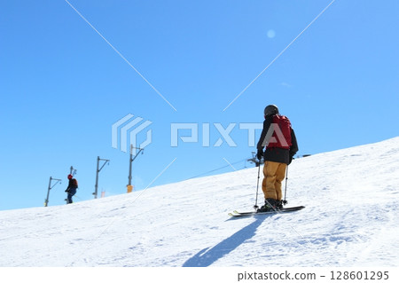 Hakuba Happo-one Ski Resort Usagidaira moguls and skiers 128601295