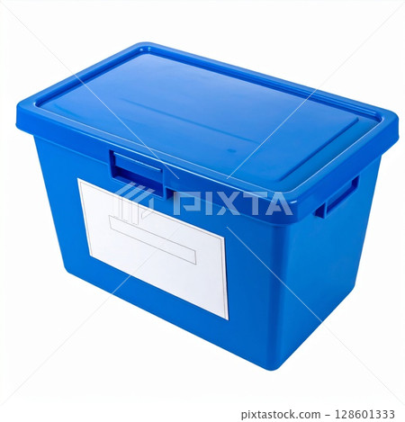 Blue Plastic Storage Container With Lid Blue Plastic Storage Container With Lid 128601333