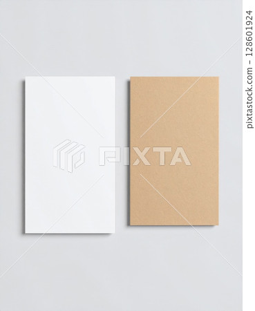 Blank White and Brown Business Cards Mockup 128601924