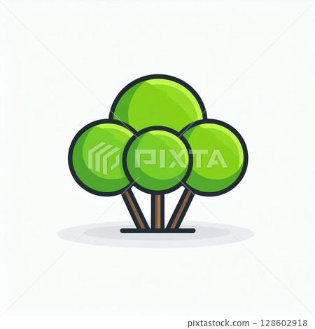 Simple Green Tree Illustration 128602918