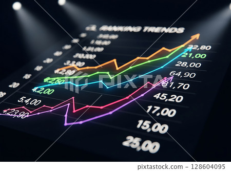Ranking Trends: Colorful charts showing market changes 128604095