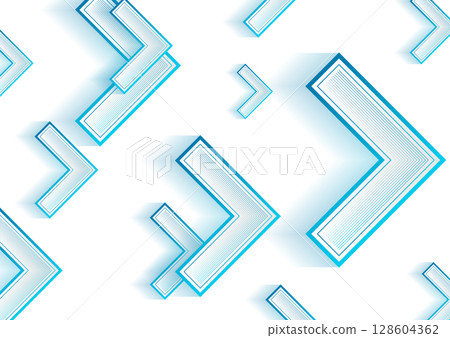 Abstract blue linear arrows geometric tech background 128604362