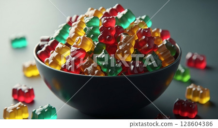 Beautiful gradation! Colorful gummies 128604386