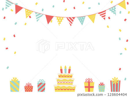 生日卡片_生日派對背景（橫向） 128604404