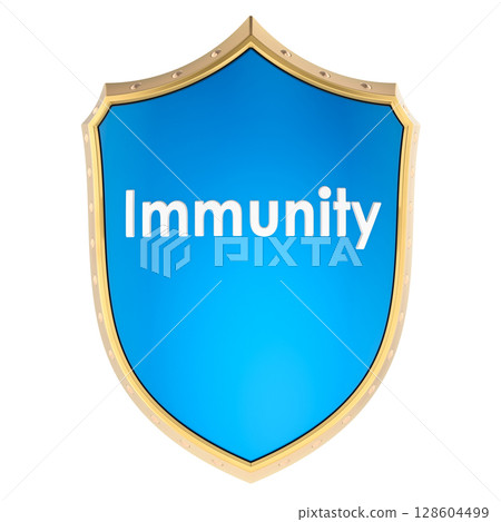 Immunity shield concept. 3D rendering Immunity shield concept. 3D rendering 128604499