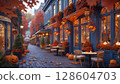Cute Halloween streetscape 128604703