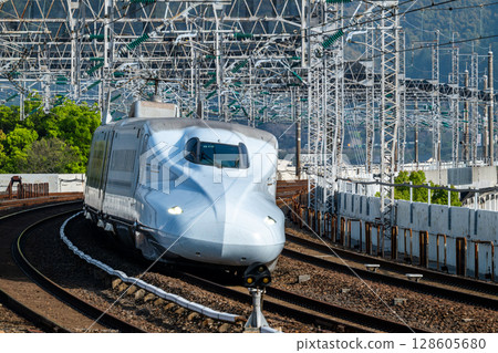 At Tokuyama Station on the Sanyo Shinkansen At Tokuyama Station on the Sanyo Shinkansen 128605680
