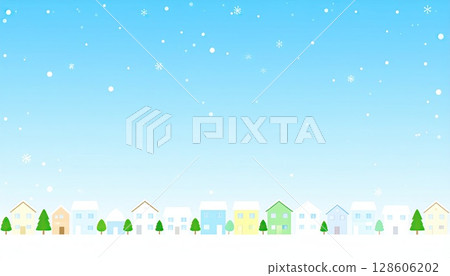 《AI圖像》雪景街景 128606202