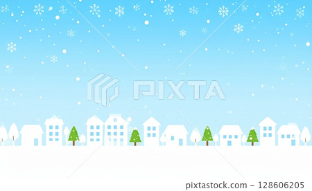 《AI圖像》雪景街景 128606205