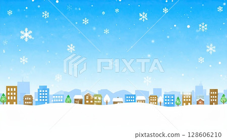 《AI image》Snow-covered streetscape 128606210