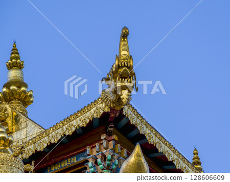 Golden Makara at Songzanlin Temple, China 128606609