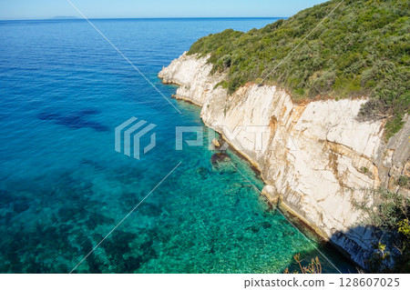 panoramic view of Filikuri Beach in Himara, Vlora district, Albania panoramic view of Filikuri Beach in Himara, Vlora district, Albania 128607025