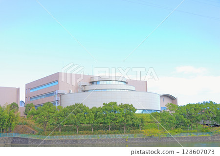 View of Mie Prefectural Library in Tsu City, Mie Prefecture View of Mie Prefectural Library in Tsu City, Mie Prefecture 128607073