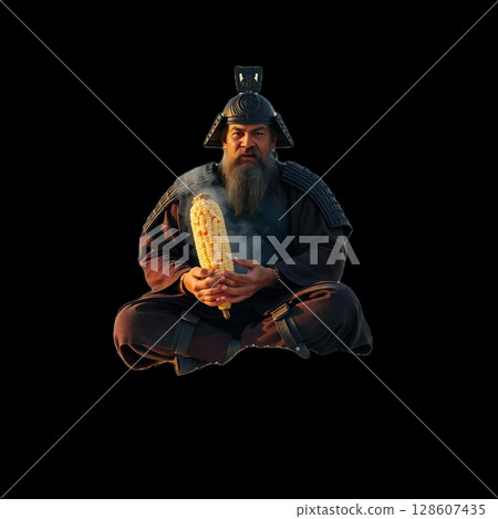 Samurai eating corn 128607435