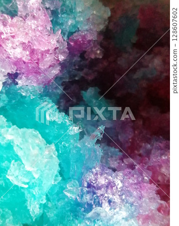 七彩漸層冰晶背景素材 七彩漸層冰晶背景素材 128607602