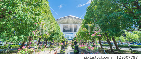"Saitama Prefecture" Saitama Stadium 2002 and park summer scenery 128607788