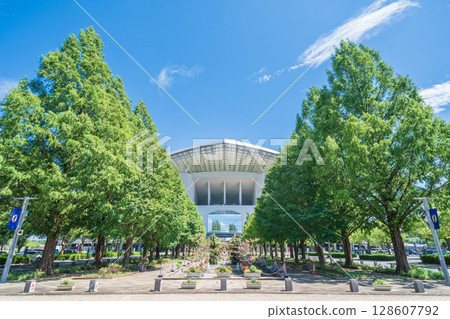 『埼玉縣』埼玉體育場2002年和公園的夏季風景 『埼玉縣』埼玉體育場2002年和公園的夏季風景 128607792