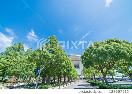 "Saitama Prefecture" Saitama Stadium 2002 and park summer scenery "Saitama Prefecture" Saitama Stadium 2002 and park summer scenery 128607915