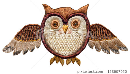 Cute owl embroidery 128607950