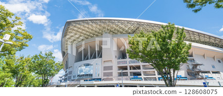 『埼玉縣』埼玉體育場2002年和公園的夏季風景 128608075