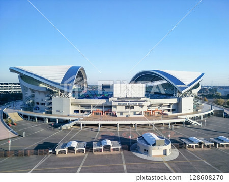 Aerial view of Saitama Stadium 2002 in Saitama Prefecture 128608270