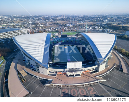 Aerial view of Saitama Stadium 2002 in Saitama Prefecture 128608275