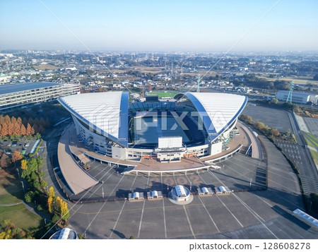 Aerial view of Saitama Stadium 2002 in Saitama Prefecture Aerial view of Saitama Stadium 2002 in Saitama Prefecture 128608278
