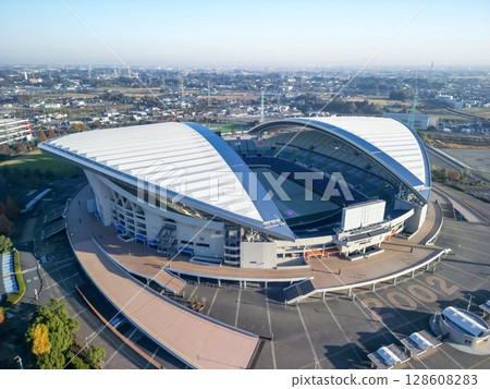Aerial view of Saitama Stadium 2002 in Saitama Prefecture 128608283