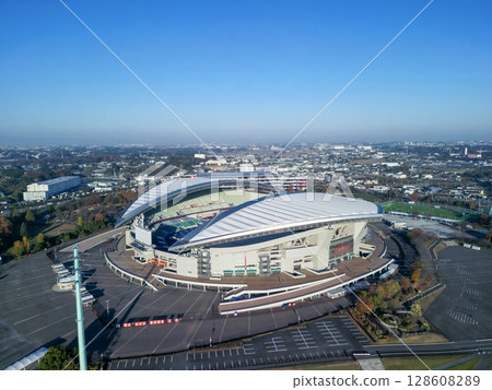 Aerial view of Saitama Stadium 2002 in Saitama Prefecture 128608289