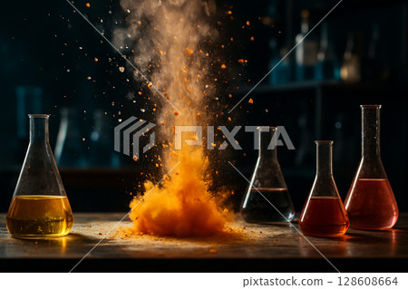 AI generated chemical reaction explosion with...-插圖素材 [128608664] - PIXTA圖庫