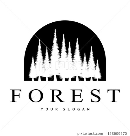 simple pine or fir tree logo,evergreen.for pine forest,adventurers,camping,nature,badges and business.vector simple pine or fir tree logo,evergreen.for pine forest,adventurers,camping,nature,badges and business.vector 128609370