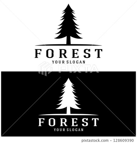 simple pine or fir tree logo,evergreen.for pine forest,adventurers,camping,nature,badges and business.vector simple pine or fir tree logo,evergreen.for pine forest,adventurers,camping,nature,badges and business.vector 128609390