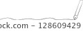 用鋼筆畫的波浪線 128609429